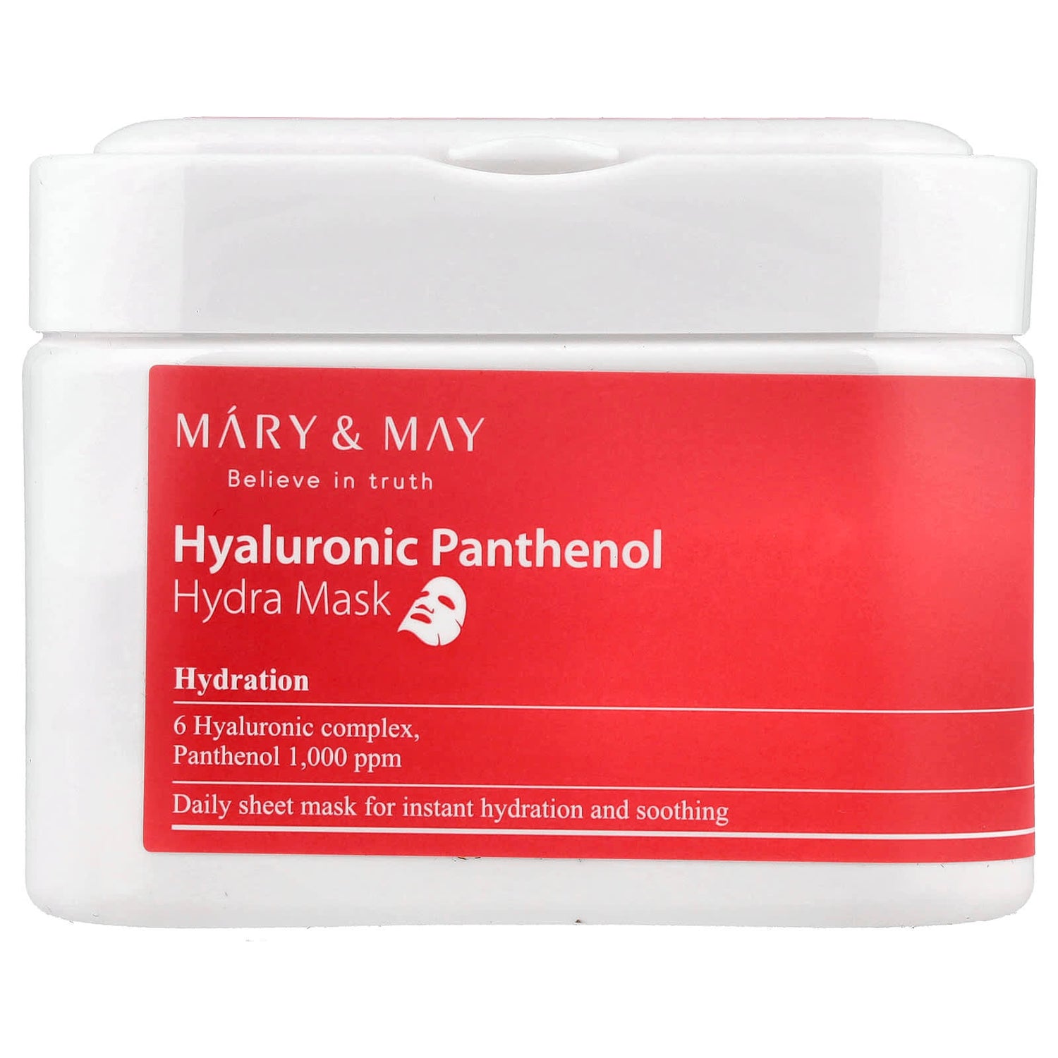 ماري آند ماي، ماسك بيوتي هيدرا هيالورونيك + بانثينول (30 شيت) (400 جم)