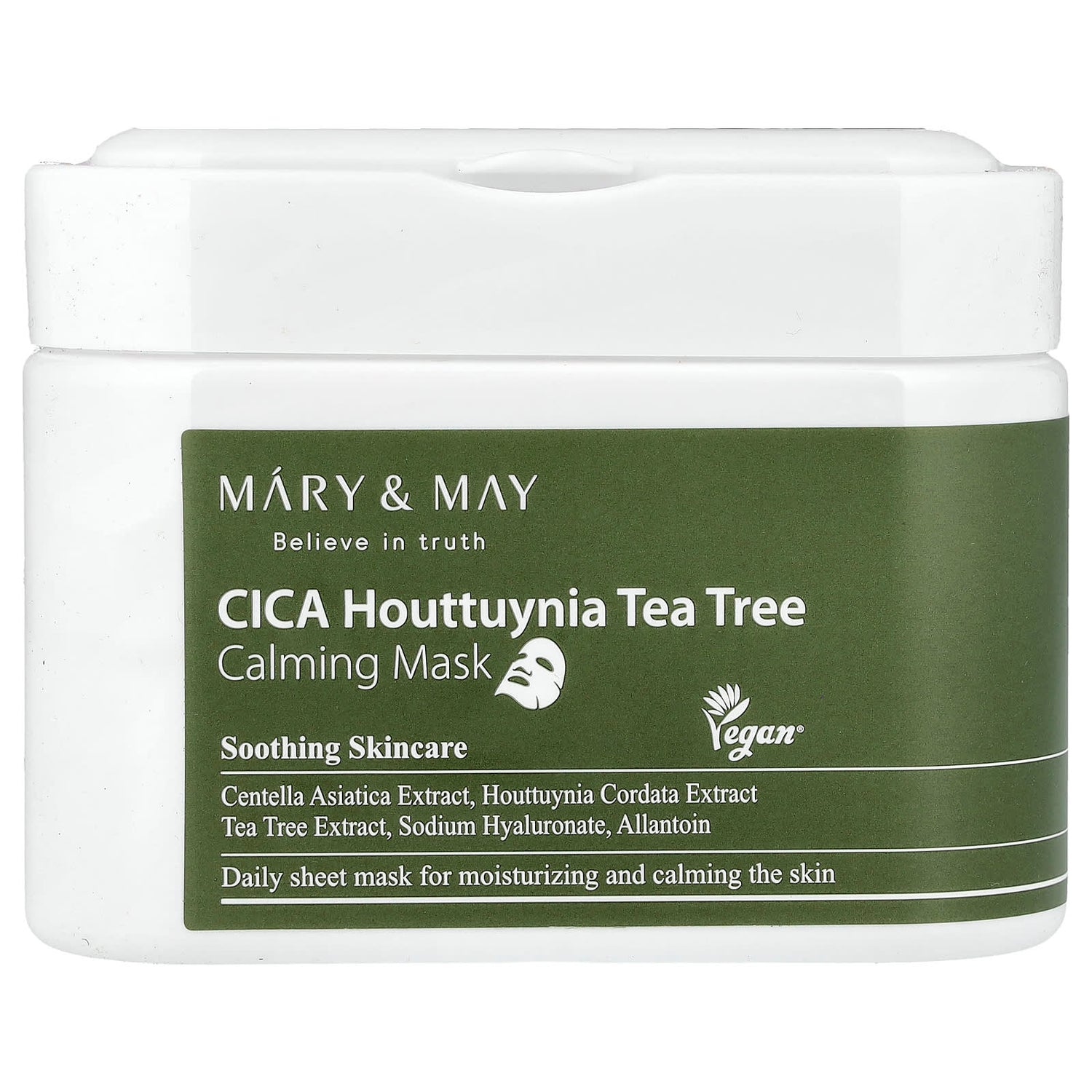 Mary & May, CICA Houttuynia Tea Tree Calming Beauty Mask, 30 Sheets, (400 g)